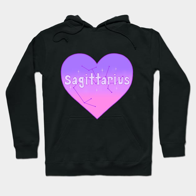 Sagittarius Constellation Heart Hoodie by novembersgirl